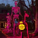 Halloween at Cedarcroft - 12 foot skeleton with 6 foot horse